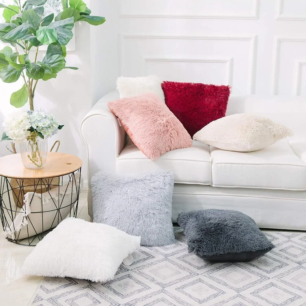 Yellow Luxury Furry Farmhouse Adorable Throw Pillow Decor Cover Set Bedroom/Sofa - Picture 8 of 8